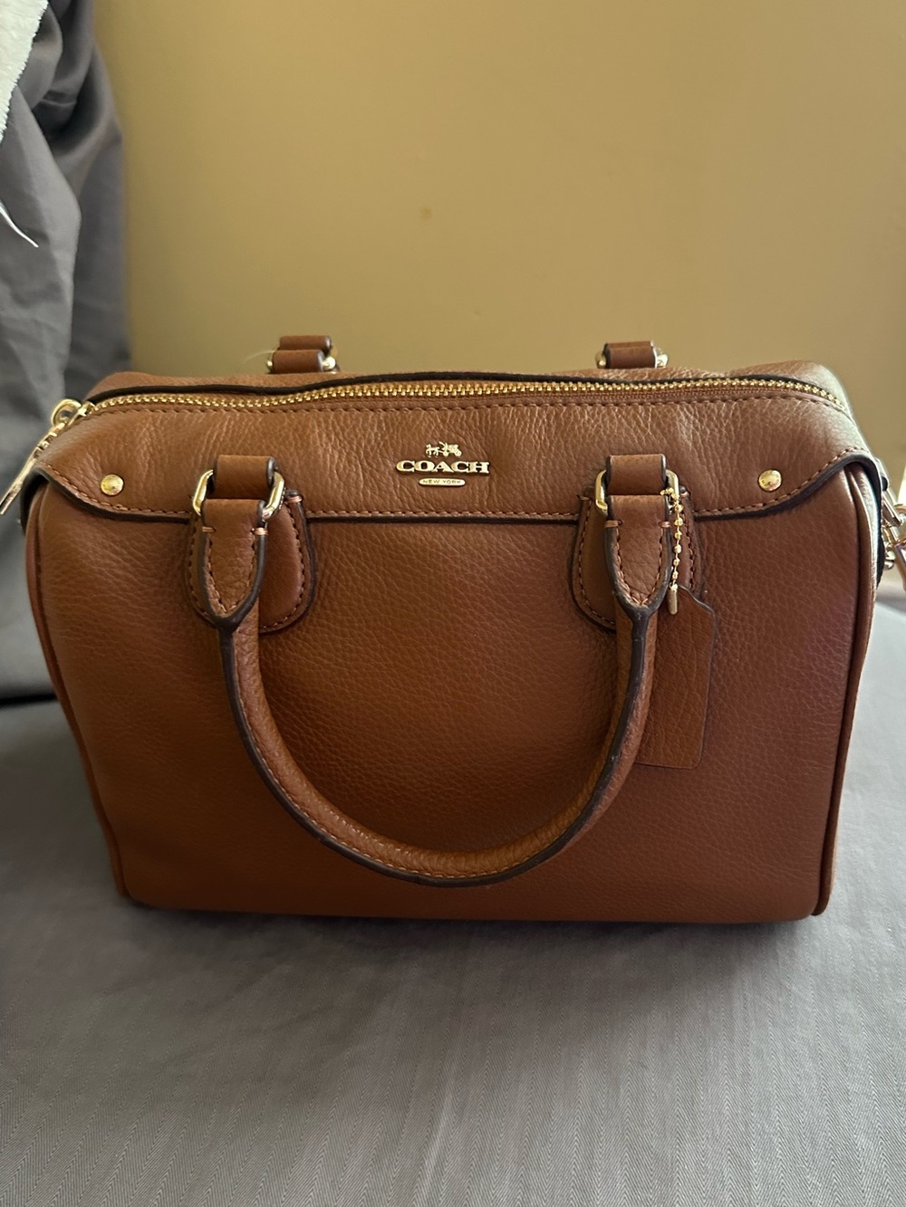 Coach Mini Bennett Chestnut Brown Pebbled Leather Satchel